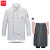 谋福（CNMF）食堂厨师工作服 后厨长袖厨师服 长袖白色+围裙 5XL 