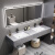 广东佛山卫浴现代简约大理石双人洗漱台公共卫生间浴室柜单层 1.6米双盆方镜款