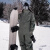 AWKA滑雪服女款男士美式小众专业外套防水单板夹克户外雪地上衣 暗苔军绿色 XL