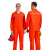 久匀 长袖工作服劳保服套装 翻领大口袋安全反光条男发分体套装 橙色套装 3XL