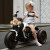 儿童电动摩托车小孩可坐大人三轮车男女宝宝双人大号玩具电瓶车 黑2轮+脚踩油门+塑料轮+12V7电瓶+硬座+蓝牙 电力驱动