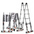 储力伸缩梯子铝合金多功能关节人字梯折叠铝梯伸缩梯3.8米双面竹节梯
