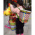 承琉纯手工编织儿童玩具舞蹈道具幼儿园游戏小背篓背篼背筐 A款1-6岁颜色随机