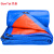 共泰 篷布 防水防雨加厚油布 户外防尘遮阳遮雨装修雨棚塑料篷布苫布 160克PE材质 蓝桔色 6*8m 1张