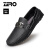 零度(ZERO)男士豆豆鞋 头层牛皮柔软舒适套脚透气驾车鞋子R01187黑色40码