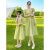迪士尼（Disney）女童套装裙子夏装24新款中大童小香风子装母女洋气时尚半身裙 绿色 120cm