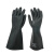 三蝶153工业橡胶手套 加长耐酸碱手套 渔业防水防滑手套卷边 5双 60cm 黑色 定制