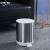 中环力安 北欧不锈钢垃圾桶分类方形脚踏式有盖厨房客厅创意废纸篓 圆形灰色