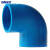 海斯迪克 HKW-184 PVC-U弯头给水系列 直角90度接头 胶粘塑料给水配件 32mm蓝色 50个