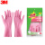 3M 思高 合宜系列纤巧手套 洗手洗碗舒适 橡胶手套 粉红色 中号 1副/包