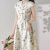 默尼密司品牌旗袍中国风小个子高贵气质连衣裙子高端新中式女装时尚复古 绿花 L