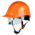 一盾ABS国标工地安全帽夏透气加厚建筑工程电工施工领导头盔定制字男 橙色 SF-12护目镜款