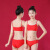 沁惠泽（QINHUIZE）女童大红色本命年内衣套装属兔年发育期小背心女孩小学生少女文胸 背心款套装 L(60-90)斤