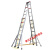 定制升降人字梯折叠伸缩加厚程梯便携别墅户外67米铝合金梯子 伸5米/缩2.85米/4.0厚