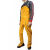 牛皮焊工服长袖围裙耐磨耐高温防火花防烫焊工防护服劳保用品 黄色高领长款120cm XL