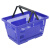 超市购物篮菜篮手提 储物加厚篮筐 购物篮塑料 蓝色中号