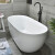 仁聚益适用保温浴缸克力薄边浴缸无缝浴缸家用成人独立式欧式浴缸 白色独立浴缸免安装 12m