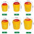 医院用利器盒圆形方形锐器盒加厚医疗废物垃圾桶黄色污物桶垃圾箱回收箱翻盖卫生桶医院诊所损伤性废物利器桶 圆形6.5L