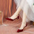 暖色鹿珍珠扣红色法式婚鞋2023年新款夏季中式秀禾服结婚新娘鞋高跟鞋女 珍珠皇冠6cm 37
