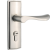 固特木门锁简约现代家用卧室房门锁单舌室内门执手锁具适合换锁 拉丝色-单舌-不带钥匙 35-45MM+通用型+带钥匙