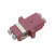 定制光纤耦合器 LC-LC双工电信级光纤连接器适配器对接头法兰盘小方头 粉色 电信级