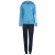 阿迪达斯（Adidas）女装运动套装连帽拉链长袖外套夹克跑步束脚长裤子训练 蓝色 XXS
