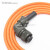 伺服电机电源电缆线MR-PWCNS4-5M 8 10 12M航空插头4芯动力线 橙色 高柔 10m