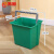 鸣固 保洁分色水桶 清洁车塑料桶清洁车分类塑料桶 绿色（6升）