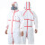 3M 4565白色带帽红色胶条连体防护服 防尘液态化学品喷洒实验室工业清洁作业 M