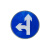 月桐（yuetong）道路安全标识牌交通标志牌-直行左转 YT-JTB17  圆形φ400mm 