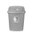 笙本HITURBO塑料垃圾桶商用摇盖式创意卫生间办公室大号北欧简约带盖纸篓 银灰色 65L带盖