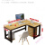 华世蒂电脑台式桌家用型转角桌现代拐角书桌办公桌书架组合转角书桌 左转金像木+黑架子() 长120宽80高74