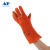 友盟（AP）AP-0328 锈橙色直指烧焊手套 电焊手套焊工手套长35CM 1副 L码
