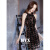 TAO HAN法式小洋装晚礼服女气质轻奢高端性感感黑色短款连衣裙设计感 DZM2215黑色 XS