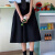 风晓薇jk制服全套短袖女学生夏季韩版宽松衬衫衣毕业季学院风班校服套装 单黑色中长裙 S
