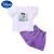 迪士尼女童短袖t恤2024新款夏季中大童半袖上衣儿童装夏款女孩上衣 紫罗兰T恤+短裤 170cm