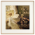 欧式小众艺术装饰画北欧复古餐厅走廊书房壁画法式琴房背景墙挂画 D款-金色圆角金属框 40*40（实木框43*43）