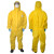 耐呗斯 化学连体防护服 防尘防液体喷溅隔离衣 双门襟单拉链 NBS4401T XL码 黄色 1件
