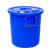 国瑞信德垃圾桶酒店厨房收纳圆桶 蓝色 (有盖）