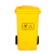 【120L带轮】废弃口罩黄色医疗垃圾桶脚踏有盖医疗医院利器盒废物桶回收箱大号