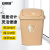 安赛瑞 摇盖垃圾桶 带盖工业商用环卫垃圾桶 30L 塑料户外垃圾桶 米黄色27428