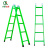 齐鲁安然 户外梯子 仓库折叠梯子 人字工厂梯子 加厚防滑工程工地楼梯 绿色 2米人字梯