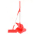 食安库 食品级清洁工具 直立式带盖防风扫把簸箕套装 红色 150034