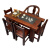 泰洛源老船木茶桌阳台茶桌椅组合实木茶桌简约小型家用功夫茶台泡茶套装 1米+3客椅 整装