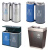 京京 不锈钢分类垃圾桶可回收不可回收垃圾箱室内外两分类环保果皮双筒 A-173F(70*35*71cm)