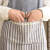 日式棉麻厨房家用围裙防油罩衣工作服咖啡文艺围裙 红色上条纹