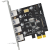 DIEWU PCI-E转usb3.0扩展卡双电四口台式机pcie转USB3.0芯片 TXB003 无需供电VL805芯片