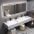 广东佛山卫浴现代简约大理石双人洗漱台公共卫生间浴室柜单层 1.4米双盆智能方镜款