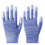薄款尼龙PU涂指涂掌手套劳保耐磨工作防护防滑带胶夏季干活 蓝色条纹涂指(12双) S