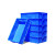 塑料方盘长整理箱方形周转箱收纳盒零件盒浅盘养殖盘叠摞工具盒 7号方盘蓝     410*410*80mm